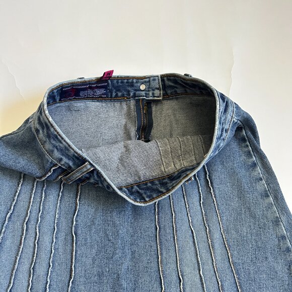 Vintage Denim Jean A Line Midi Skirt Women’s Size M High Waist Modest 90s Y2K - Picture 2 of 10